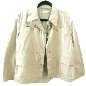 Emporio Armani Italy Jacket Windbreaker Adjust Lenth Women XL Size 44 Khaki
